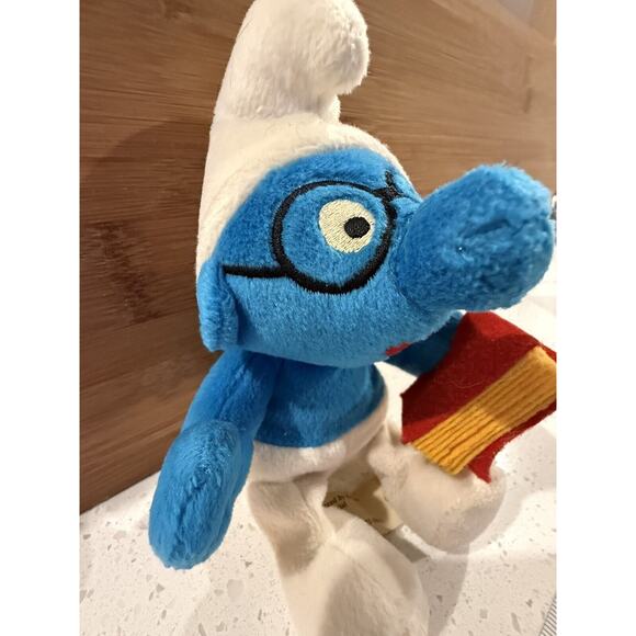 Brainy Smurf with Glasses & Book Toy Smurfs Plush‎ Peyo 10 Inches - Picture 4 of 8